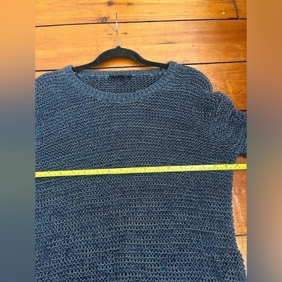 Ann Taylor loose Knot Navy Blue Sweater with Side Zips Size Medium - Picture 7 of 7